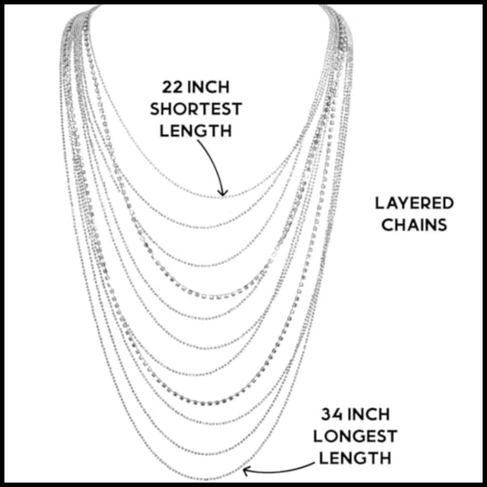 Simulated Diamond Layered Statement Necklace Eleg… - image 3